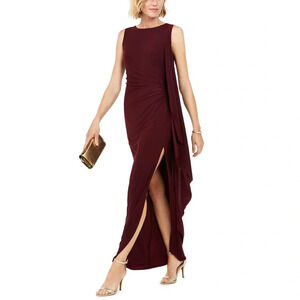 Betsy & Adam Burgundy Maxi Dress